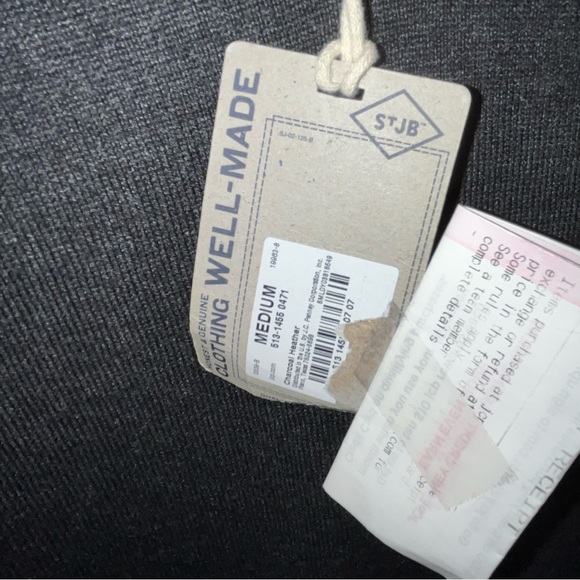 New St Johns Bay Sweater Men sz M Charcoal Gray Knit Pullover V-Neck Sweatshirt - Picture 2 of 4